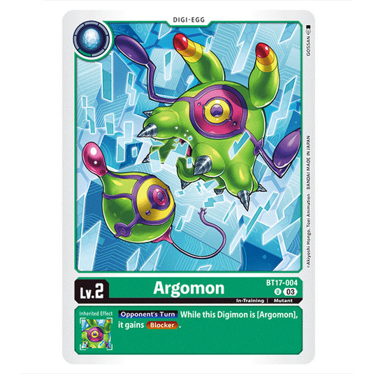 Argomon BT17-004 card from the Digimon set Secret Crisis