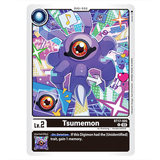 Tsumemon BT17-005 card from the Digimon set Secret Crisis