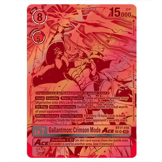 Gallantmon: Crimson Mode BT17-018c card from the Digimon set Secret Crisis