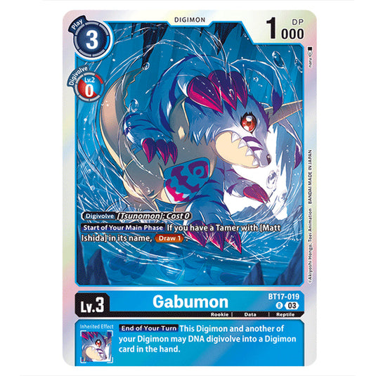 Gabumon BT17-019 card from the Digimon set Secret Crisis