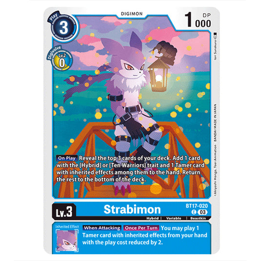 Strabimon BT17-020 card from the Digimon set Secret Crisis