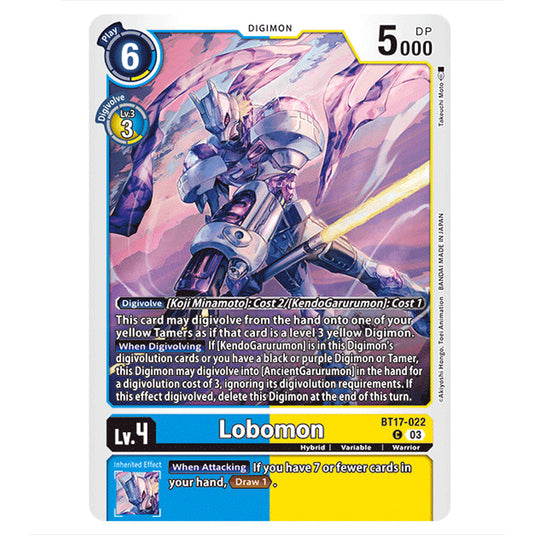 Lobomon BT17-022 card from the Digimon set Secret Crisis