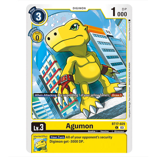 Agumon BT17-029 card from the Digimon set Secret Crisis