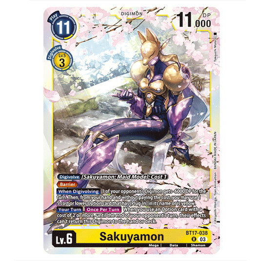 Sakuyamon BT17-038 card from the Digimon set Secret Crisis