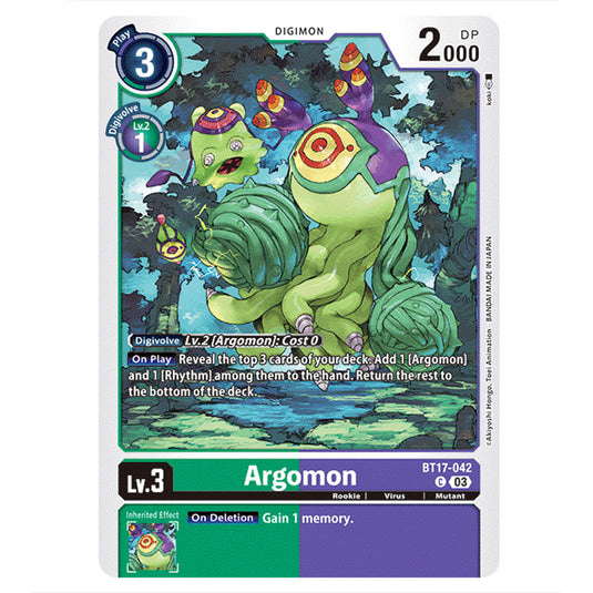 Argomon BT17-042 card from the Digimon set Secret Crisis