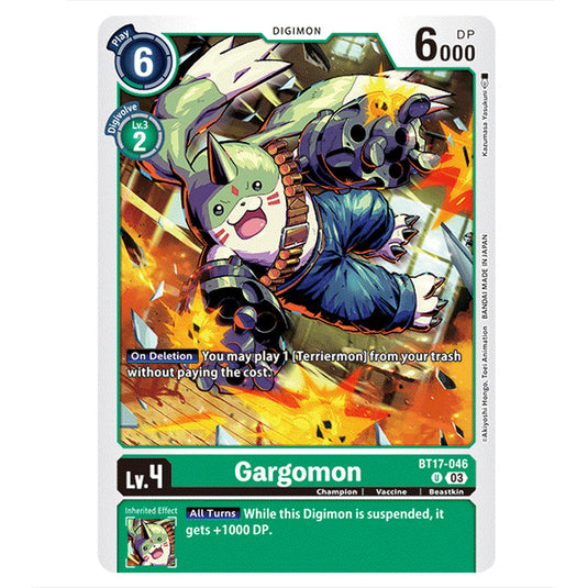 Gargomon BT17-046 card from the Digimon set Secret Crisis