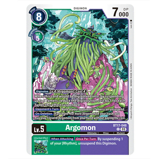 Argomon BT17-048 card from the Digimon set Secret Crisis