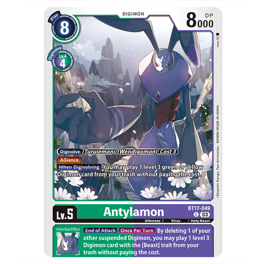 Antylamon BT17-049 card from the Digimon set Secret Crisis