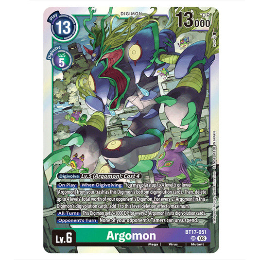 Argomon BT17-051a card from the Digimon set Secret Crisis