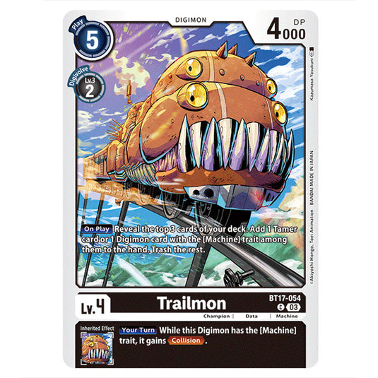 Trailmon BT17-054 card from the Digimon set Secret Crisis