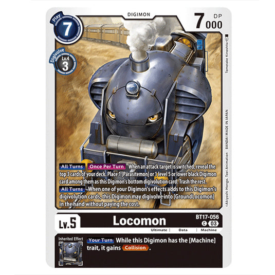 Locomon BT17-056 card from the Digimon set Secret Crisis