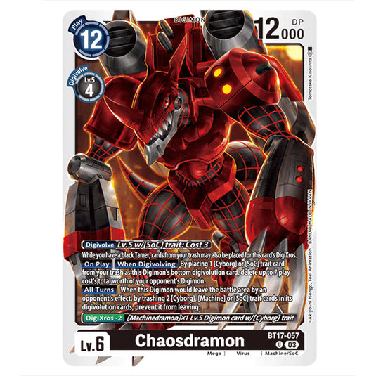 Chaosdramon BT17-057 card from the Digimon set Secret Crisis