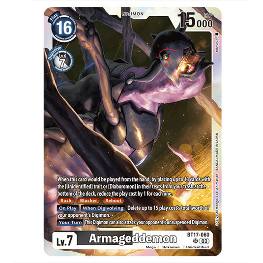 Armageddemon BT17-060a card from the Digimon set Secret Crisis