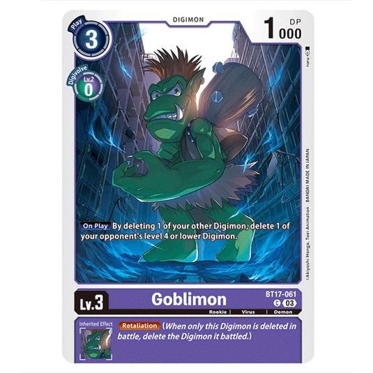 Goblimon BT17-061 card from the Digimon set Secret Crisis