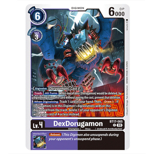 DexDorugamon BT17-065a card from the Digimon set Secret Crisis