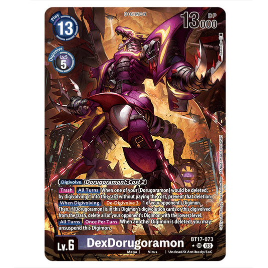 DexDorugoramon BT17-073 card from the Digimon set Secret Crisis