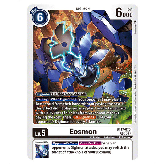 Eosmon BT17-075 card from the Digimon set Secret Crisis