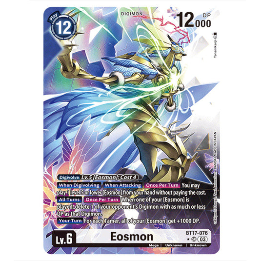 Eosmon BT17-076b card from the Digimon set Secret Crisis