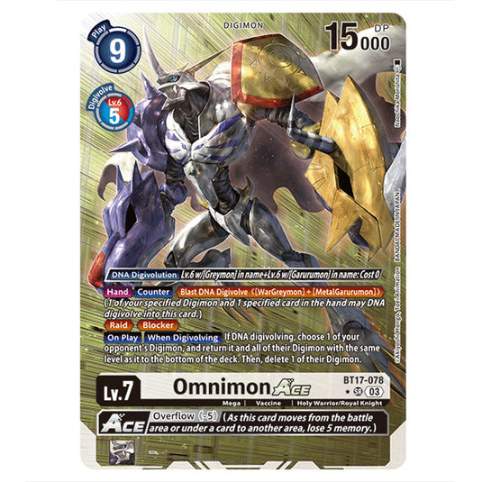 Omnimon BT17-078b card from the Digimon set Secret Crisis