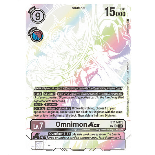 Omnimon BT17-078c card from the Digimon set Secret Crisis