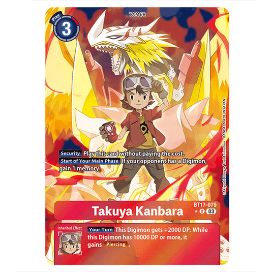 Takuya Kanbara BT17-079b card from the Digimon set Secret Crisis