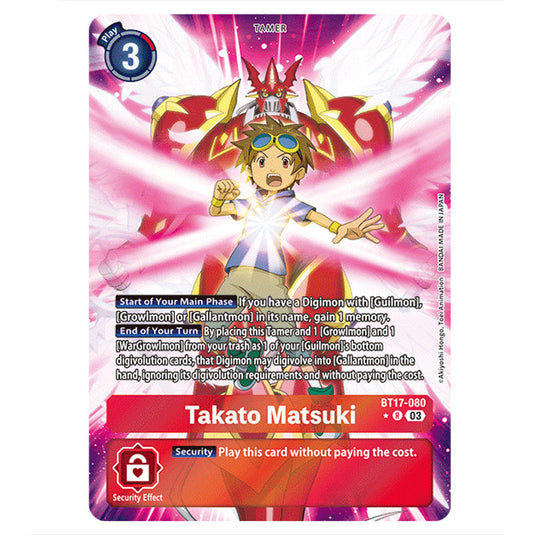 Takato Matsuki BT17-080b card from the Digimon set Secret Crisis