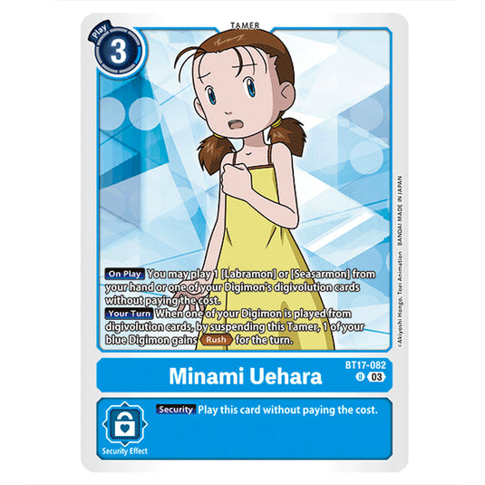 Minami Uehara BT17-082a card from the Digimon set Secret Crisis