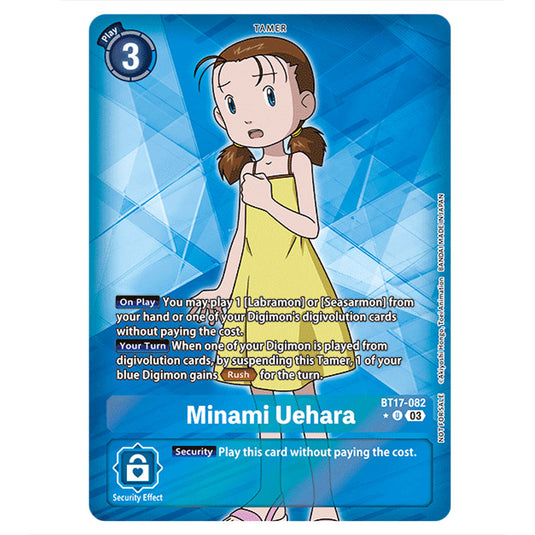 Minami Uehara BT17-082b card from the Digimon set Secret Crisis