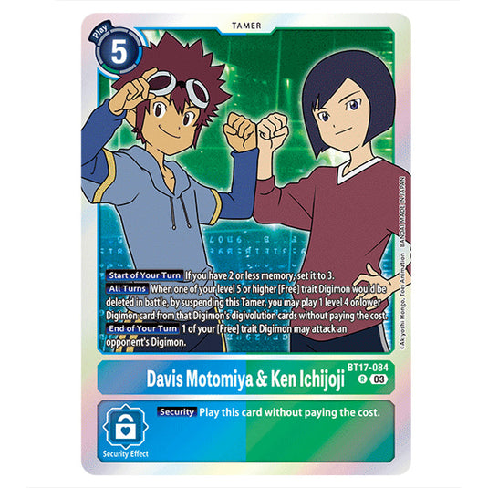 Davis Motomiya & Ken Ichijoji BT17-084a card from the Digimon set Secret Crisis