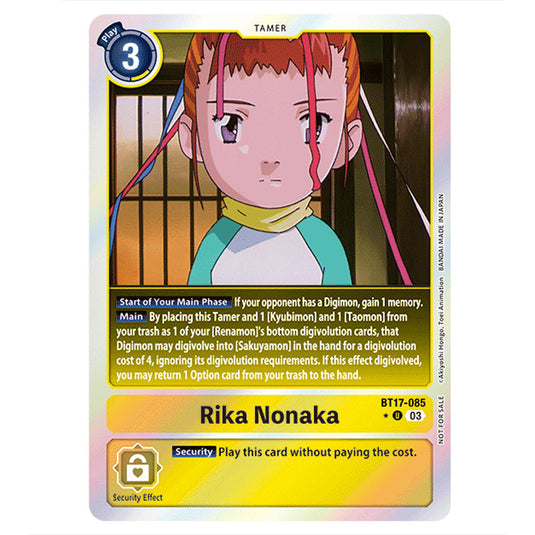 Rika Nonaka BT17-085c card from the Digimon set Secret Crisis