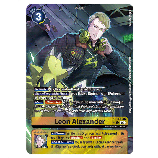 Leon Alexander BT17-086b card from the Digimon set Secret Crisis