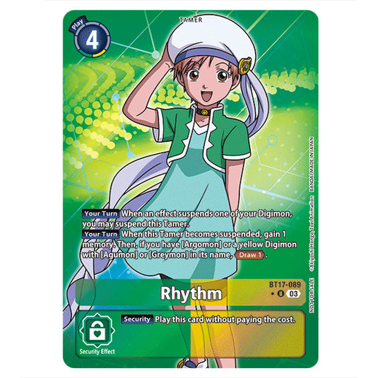 Rhythm BT17-089b card from the Digimon set Secret Crisis