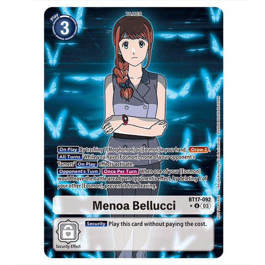 Menoa Bellucci BT17-092b card from the Digimon set Secret Crisis