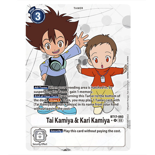 Tai Kamiya & Kari Kamiya BT17-093b card from the Digimon set Secret Crisis