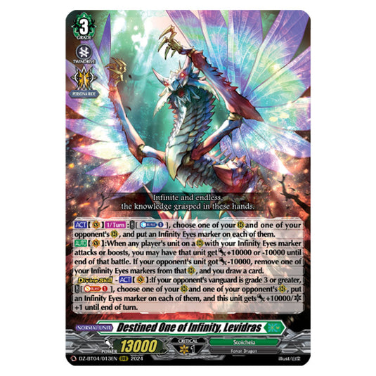 Destined One of Infinity, Levidras DZ-BT04/013EN card from the Cardfight!! Vanguard set Destined Showdown