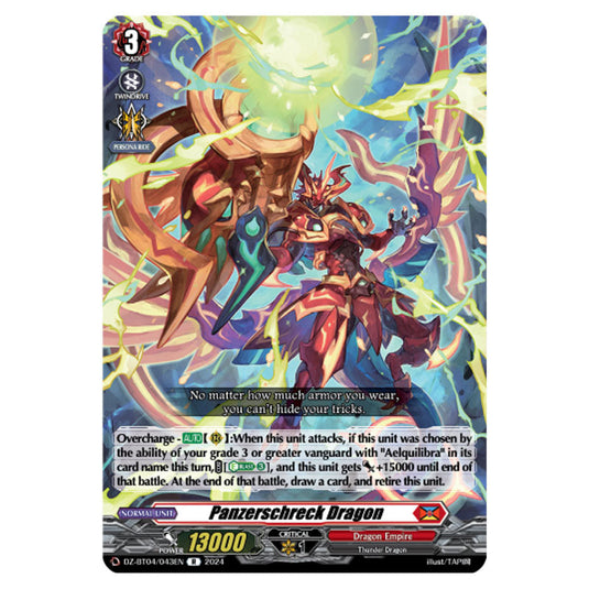 Panzerschreck Dragon DZ-BT04/043EN card from the Cardfight!! Vanguard set Destined Showdown