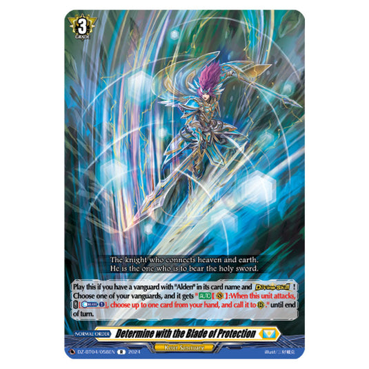 Determine with the Blade of Protection DZ-BT04/058EN card from the Cardfight!! Vanguard set Destined Showdown