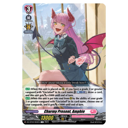 Charmy Present, Amphie DZ-BT04/063EN card from the Cardfight!! Vanguard set Destined Showdown