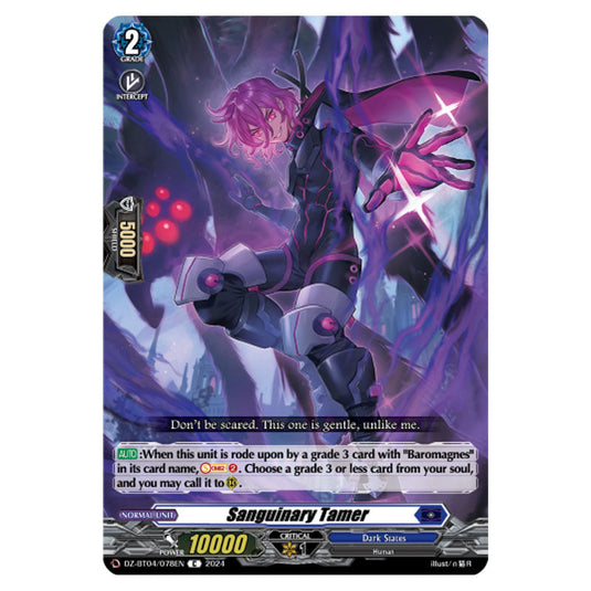 Sanguinary Tamer DZ-BT04/078EN card from the Cardfight!! Vanguard set Destined Showdown