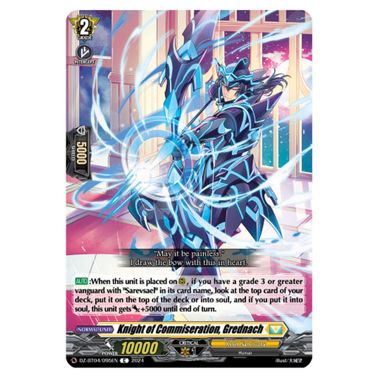 Knight of Commiseration, Grednach DZ-BT04/095EN card from the Cardfight!! Vanguard set Destined Showdown