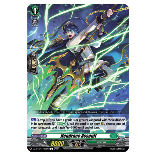 Headrace Assault DZ-BT04/109EN card from the Cardfight!! Vanguard set Destined Showdown