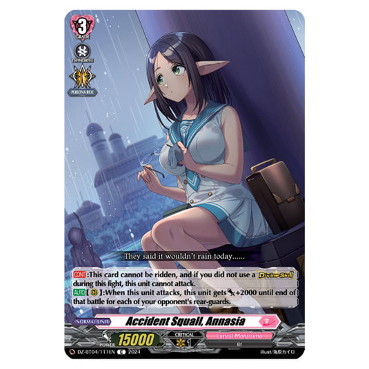 Accident Squall, Annasia DZ-BT04/111EN card from the Cardfight!! Vanguard set Destined Showdown