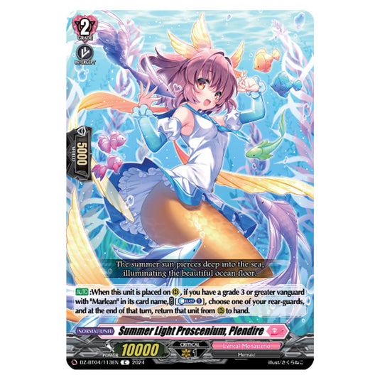 Summer Light Proscenium, Plendire DZ-BT04/113EN card from the Cardfight!! Vanguard set Destined Showdown