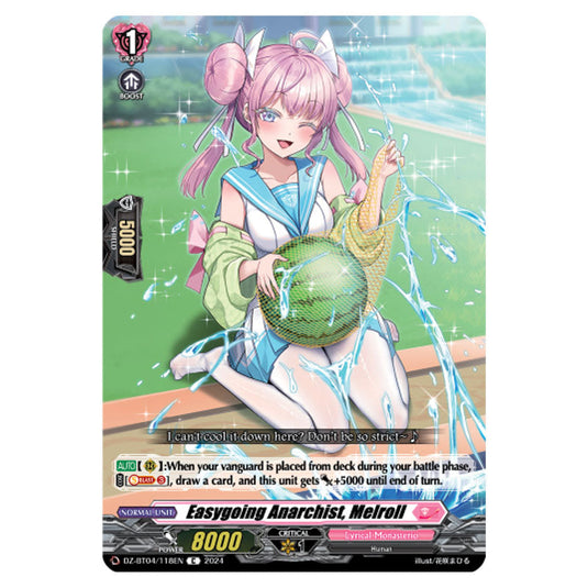 Easygoing Anarchist, Melroll DZ-BT04/118EN card from the Cardfight!! Vanguard set Destined Showdown