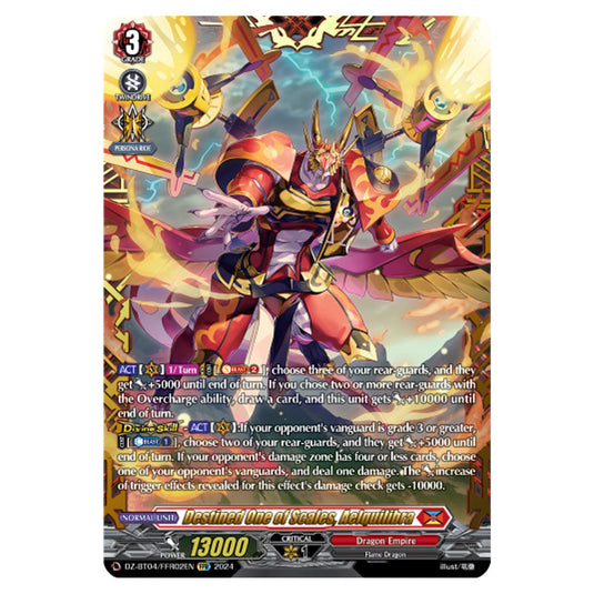 Destined One of Scales, Aelquilibra DZ-BT04/FFR02EN card from the Cardfight!! Vanguard set Destined Showdown