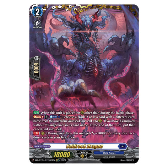 Veidrock Dragon DZ-BT04/FFR05EN card from the Cardfight!! Vanguard set Destined Showdown