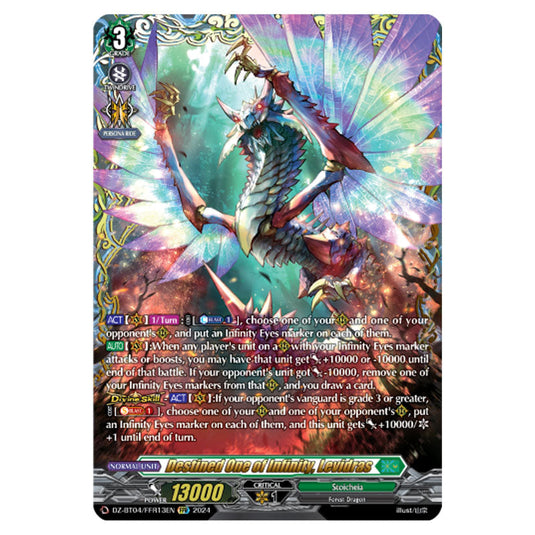 Destined One of Infinity, Levidras DZ-BT04/FFR13EN card from the Cardfight!! Vanguard set Destined Showdown