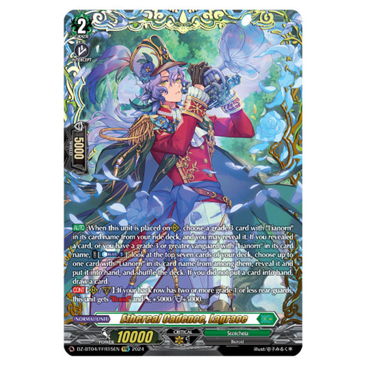 Ethereal Cadence, Lagrace DZ-BT04/FFR15EN card from the Cardfight!! Vanguard set Destined Showdown