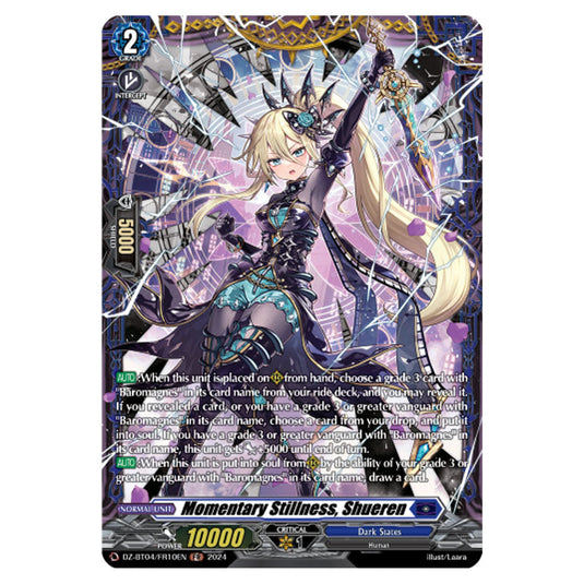 Momentary Stillness, Shueren DZ-BT04/FR10EN card from the Cardfight!! Vanguard set Destined Showdown