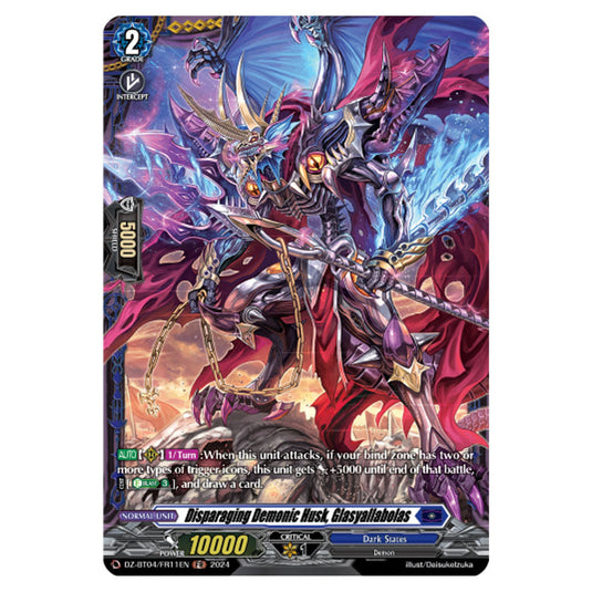 Disparaging Demonic Husk, Glasyallabolas DZ-BT04/FR11EN card from the Cardfight!! Vanguard set Destined Showdown